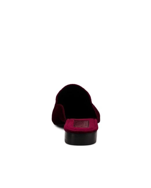 Rag & Co Red Batiste Velvet Handcrafted Mules