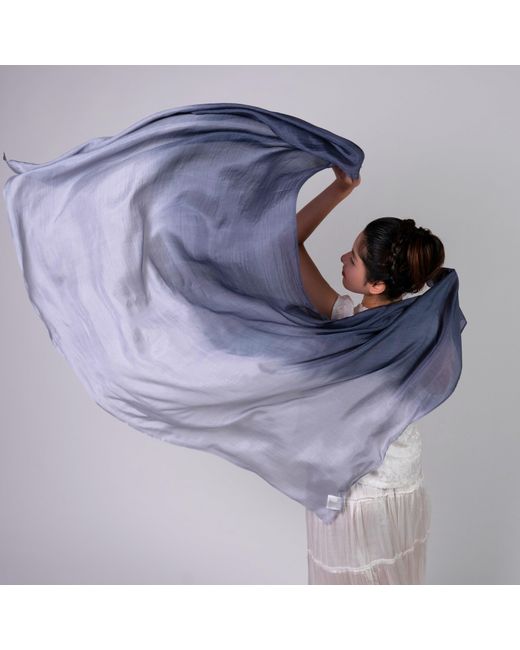 Silk and Bears Purple Ombre Silk Scarf – Hand-Dyed Mulberry Silk Shawl, Lightweight Elegant Wrap