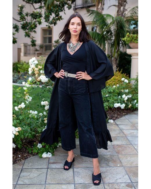 Jennafer Grace Black Janys Scarf Sleeve Kimono