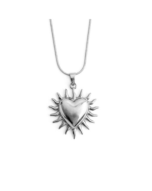 Maison De Gala White Sun Heart Pendant Necklace