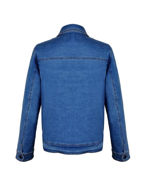 DAVID WEJ Blue Vanguard Stretch Denim Jacket for men