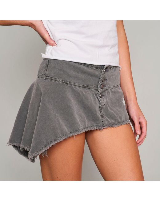 Love and Nostalgia Gray Little Shortie Asymmetrical Skirt