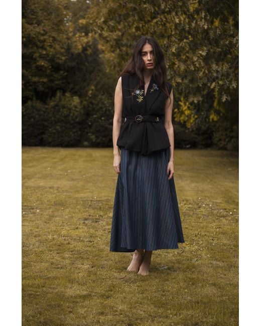Em & Shi Blue Athena Lurex Skirt