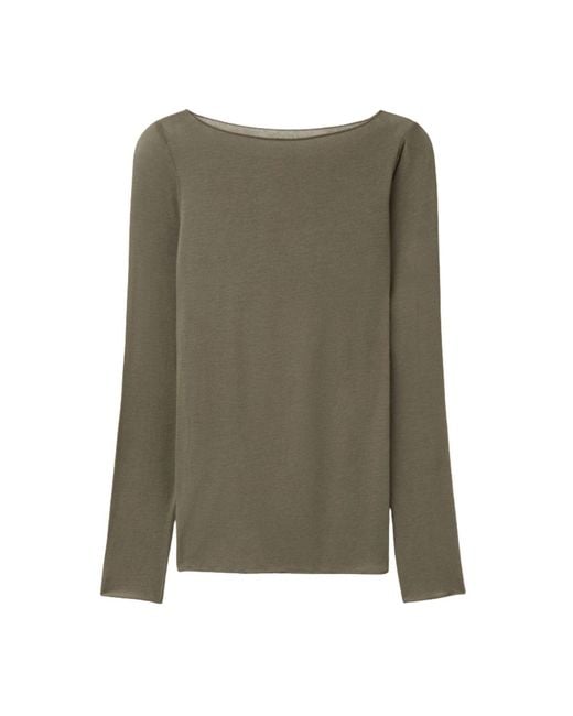Cove Green Boat Neck Khaki Modal Cashmere Base Layer
