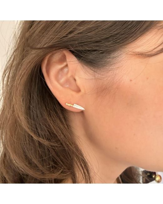 True Rocks Metallic Knife Stud Earring