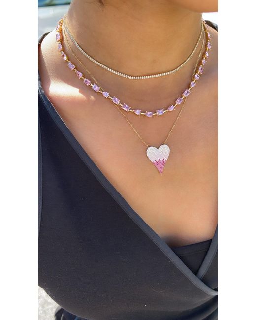 SHYMI Metallic Multi Shape Bar Tennis Necklace