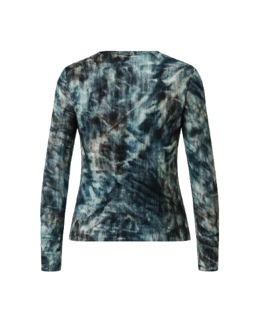 Conquista Green Abstract Tie-Dye Long-Sleeve Top – Artistic, Modern, Effortlessly Versatile
