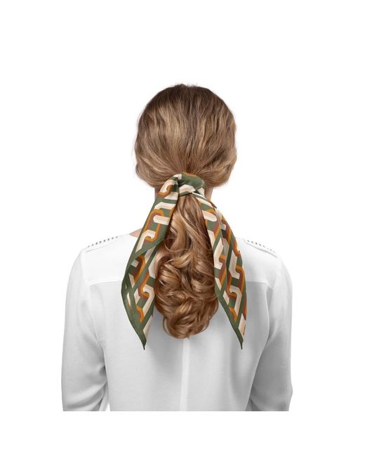 Le Parmentier Natural Chain Motif Bandana Silk Scarf
