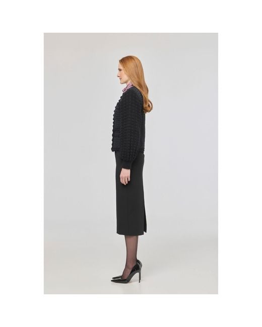 The Extreme Collection Black Tweed-Style Structured Cardigan Kingston