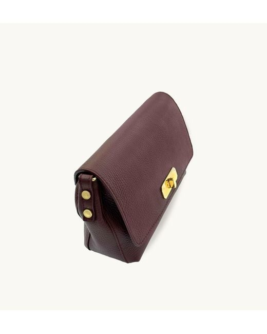 Apatchy London Purple The Maisie Midi Port Leather Bag