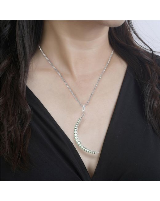 Artisan Multicolor Pearl, Emerald & Diamond Crescent Charm Pendant