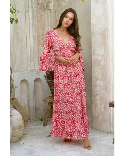 Sophia Alexia Pink Mosaic Sorrento Maxi Dress