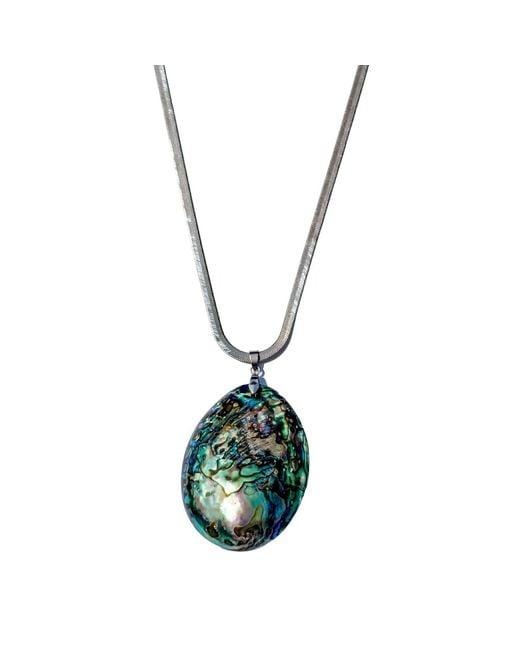 Babaloo Metallic Abalone Shell Pendant Necklace