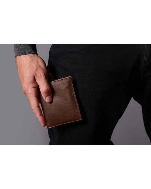 Harber London Black Leather Bifold Wallet With Rfid Protection for men