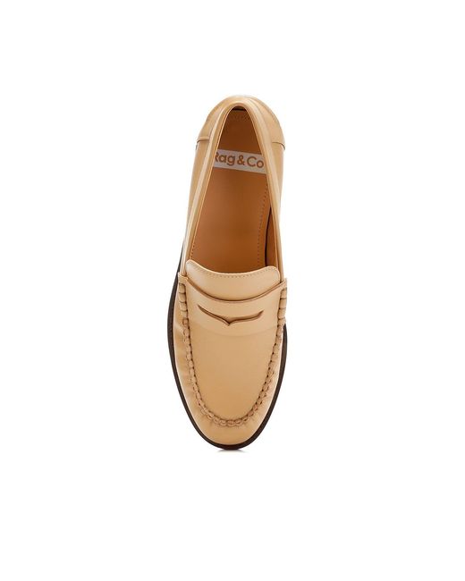 Rag & Co Natural Neutrals Plavia Genuine Leather Loafers