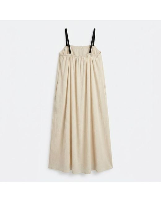 Modenaire Natural Neutrals Gathered Maxi Dress Draped Bodice