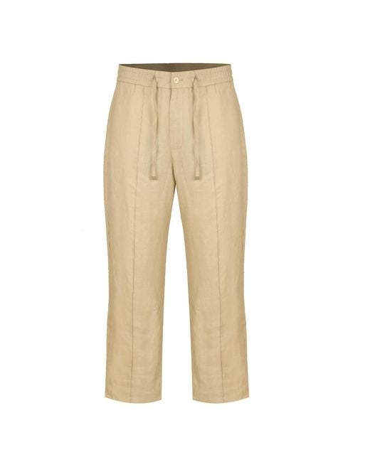 DAVID WEJ Natural Neutrals Hugo Linen Drawstring Trouser for men