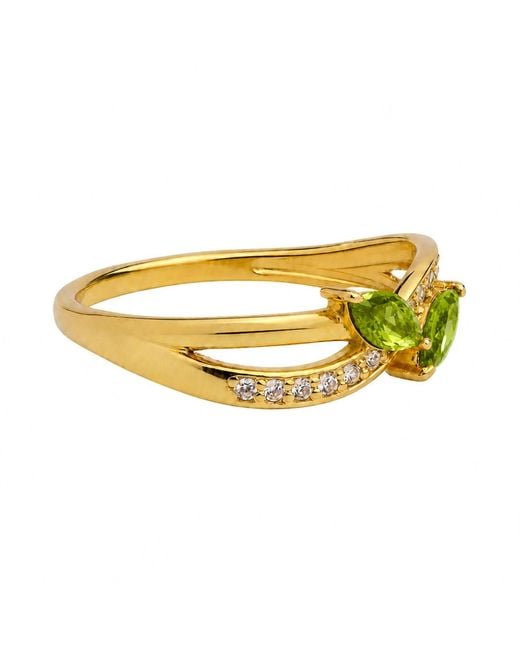 Belinda Jewelz Yellow Peridot Marquise Bypass Birthstone Ring
