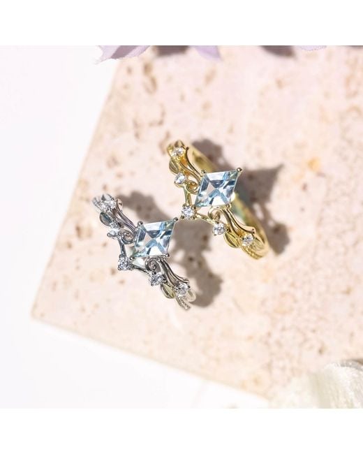 Azura Jewelry New York White Victorian Lace Sky Topaz Ring Vermeil