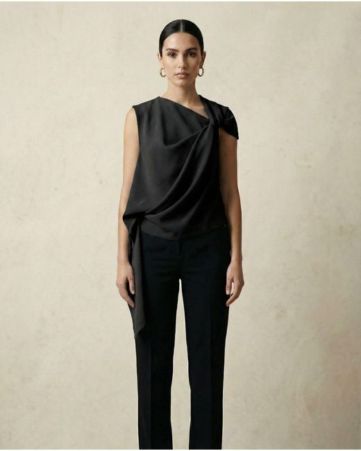 Lendrop Studios Black Laurent Twisted Top