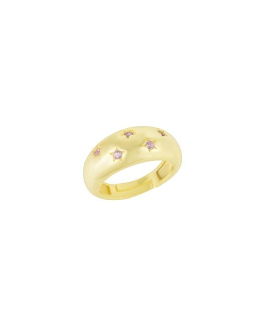 Spero London Metallic Celestial Star Sterling Dome Ring With Gemstones