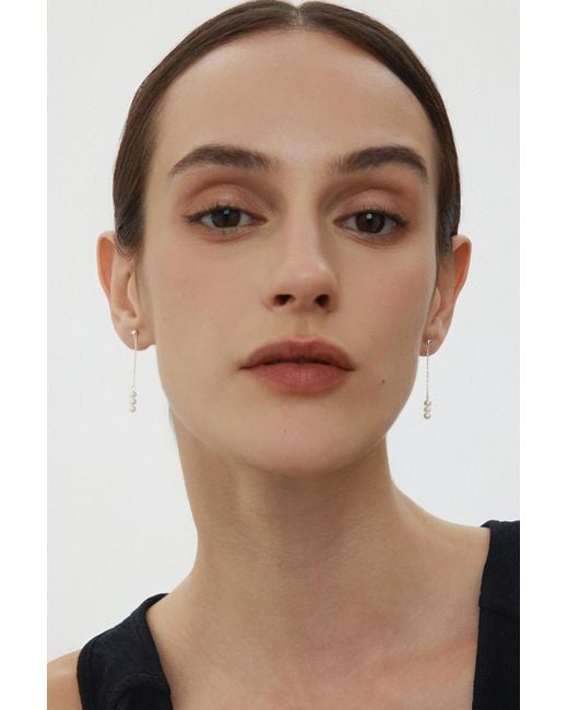 Vanhi White Eden Trio Pearl Drop Earrings