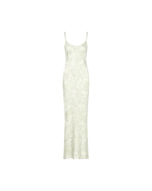 Lily Rou White Neutrals Coral Silk Midi Slip Dress