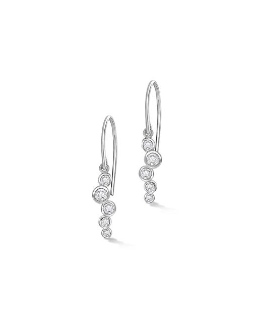 Dower & Hall White Solid & Diamonds Small Cascade Drop Earrings
