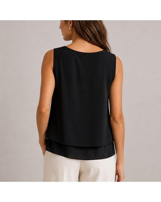Nuvv Collection Black Ivory Layered Sleeveless Blouse