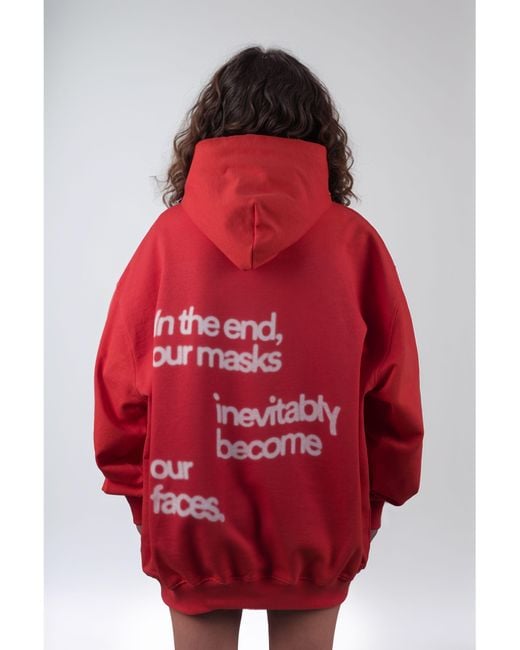mysimplicated Red Cotton Hoodie for men