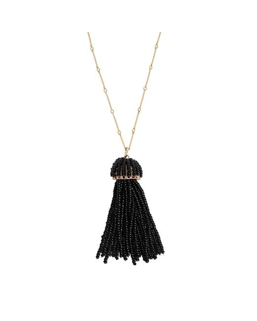 Becket + Quill Black Tassel Necklace
