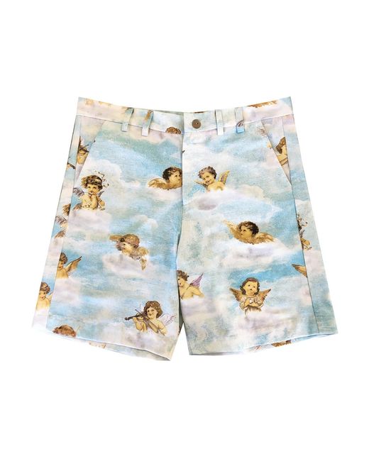 Quillattire Blue Sky And Cupid Print Shorts for men