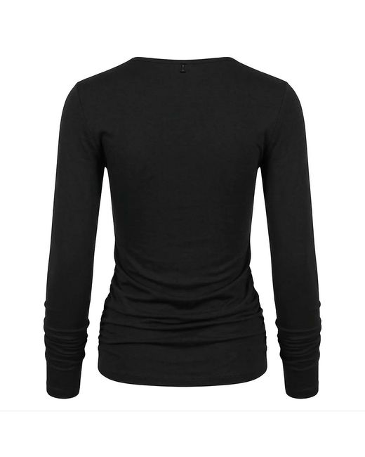 OFF GRID Black Parlee Bamboo Sleeved Top