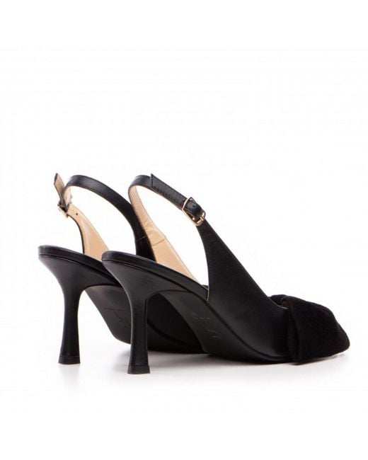 The 5Th Element Black Mabel Leather Slingback Heels