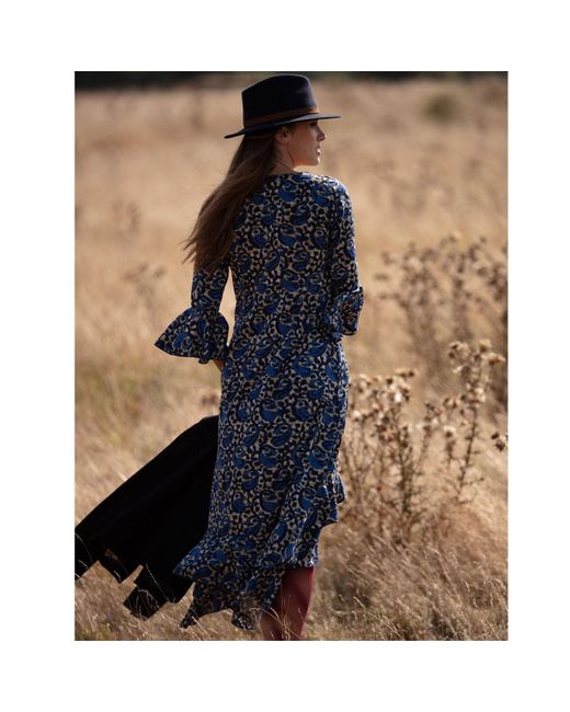 At Last Blue Victoria Midi Dress Swirl