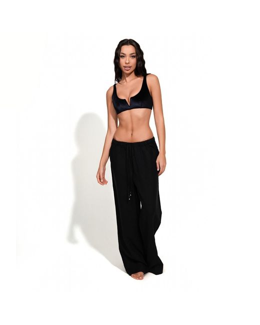 Maison Tangerine Black Monaco Velvet Bikini For