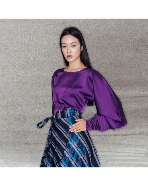 Bianca Popp Purple Puff Blouse With Long Sleeves