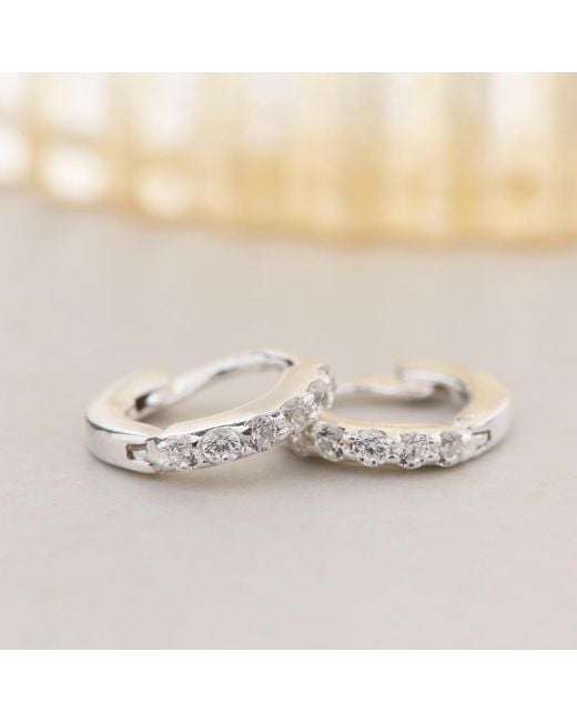 Nellou Jewellery Metallic Ava Huggie Earrings Large Sterling