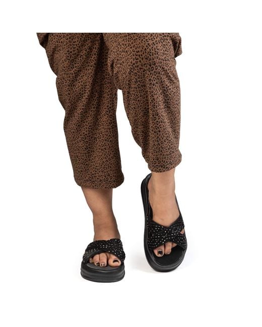 Rettrose Black The Shiloh Luxury Cross Over Embellished Slides