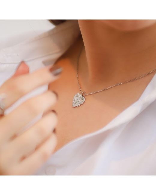 Luna Charles Metallic Ines Heart Eye Pendant Necklace