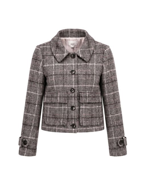 Nooki Design Gray Gisele Wool Check Coat