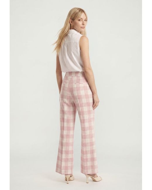 Lily and Lionel Pink Zena Flared Check Trouser