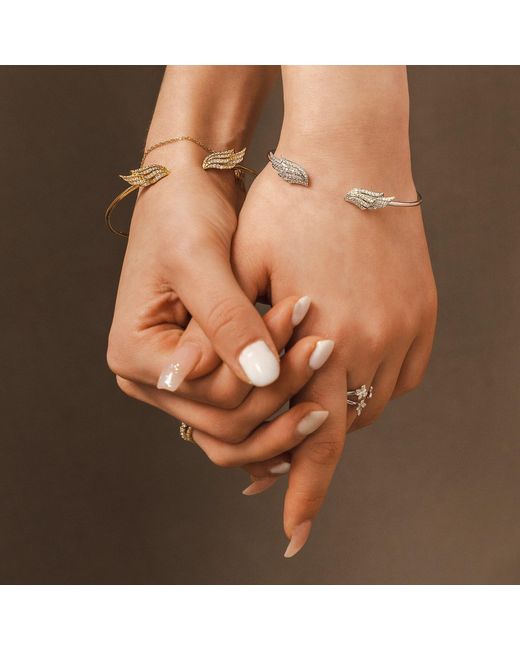 BLOOMTINE | Earth Angel HQ Metallic Angel Wings Premium Sterling Bangle