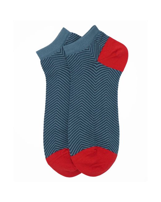 Peper Harow - Made in England Blue Trainer Socks Bundle – Seven Pairs Lux Taylor for men