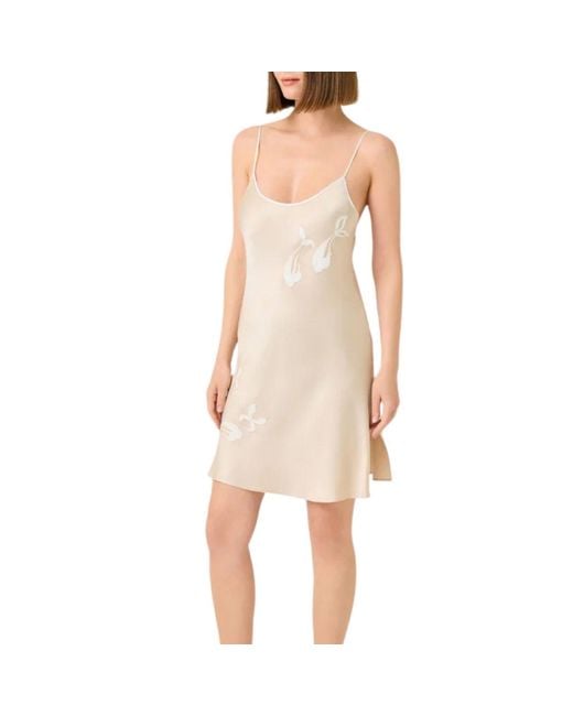 Bocan Couture Natural Neutrals Miss Elia Short Rayon Nightgown With Lace