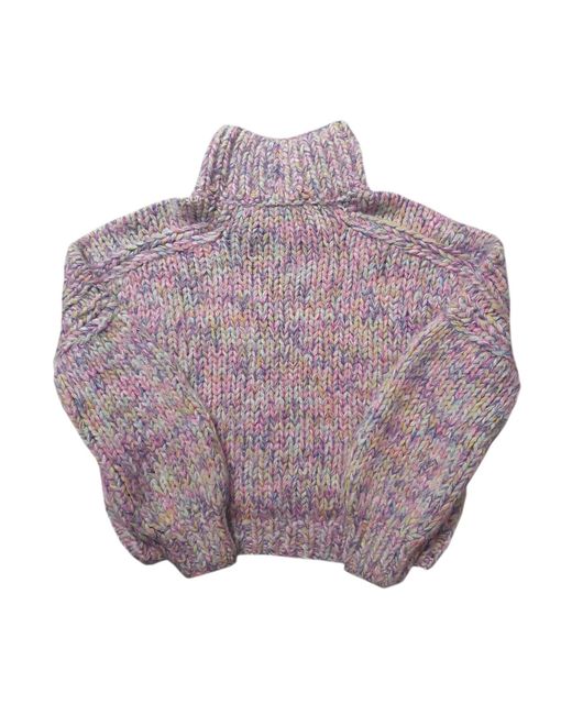 Essien & Emre Purple Viride Wool Mohair Hand Knit Jumper Haze