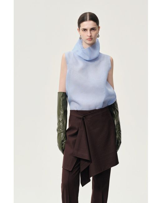 FRONT ROW SHOP Purple Layered Skirt Trousers Rum