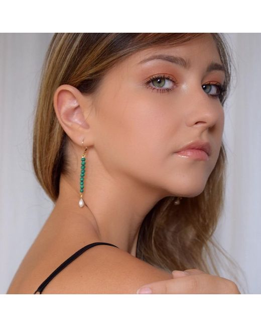 SALOME Multicolor Penelope Malachite & Pearl Ithaca Earrings