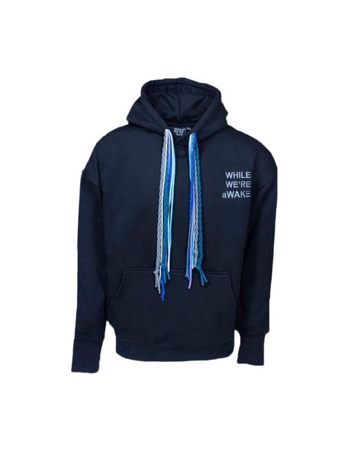 While We're Awake Blue Dark Multi String Hoodie