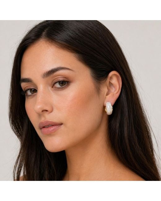 Hye Jane Jewelry Metallic Rae Marbled Resin Hoop